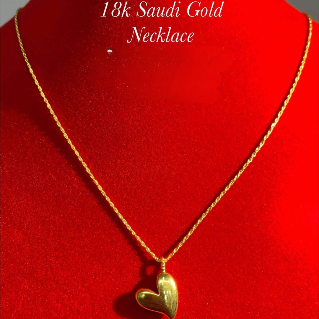 18k hot Saudi gold necklace chain and pendant