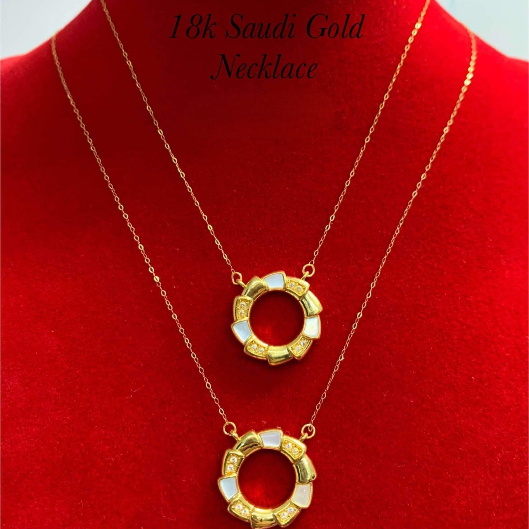 High quality Real 18k Saudi Gold Loop pendant