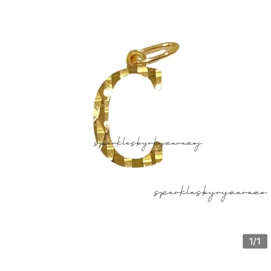 Letter C Style Pendant 18kSaudi Gold
