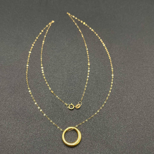 18k Saudi Gold Circle Set sparkles.ph Exclusive Design With Chain Pawnable