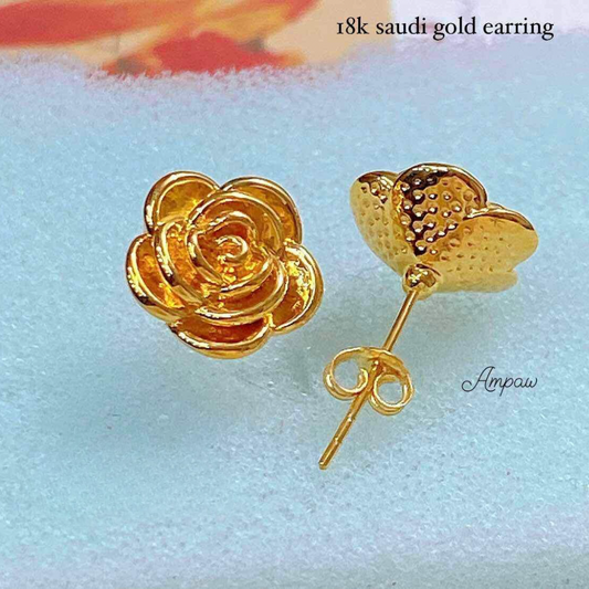 Rose Gold Earrings Ampaw 18k Saudi Gold