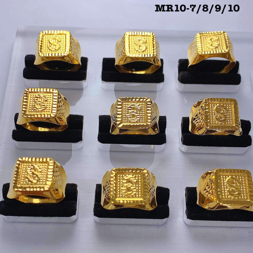 Dollar Sign Men Rings 18k Saudi Gold