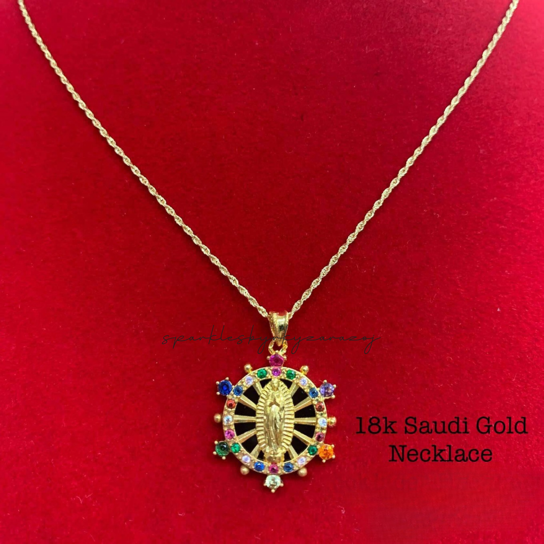 Hail Mary Pendant Only Ampaw 18k Saudi Gold – Sparkles PH