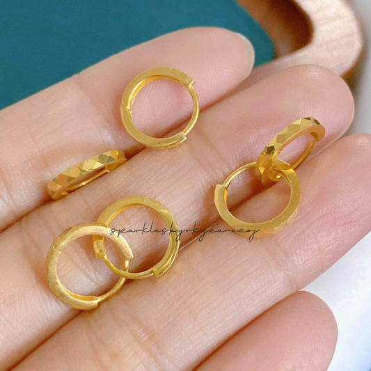 #13 Golden Earrings Solid 18k Saudi Gold