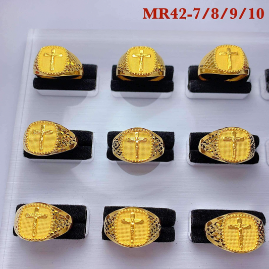 Cross Men Rings 18k Saudi Gold