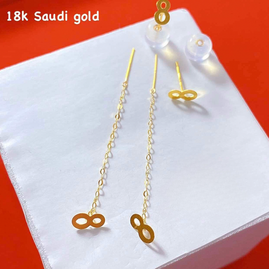 Infinity Tictac Earrings 18k Saudi Gold