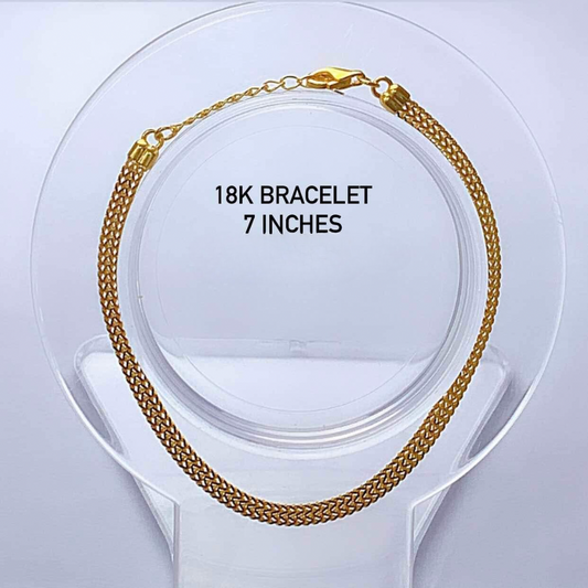 7" Flat Bracelet 18k Saudi Gold