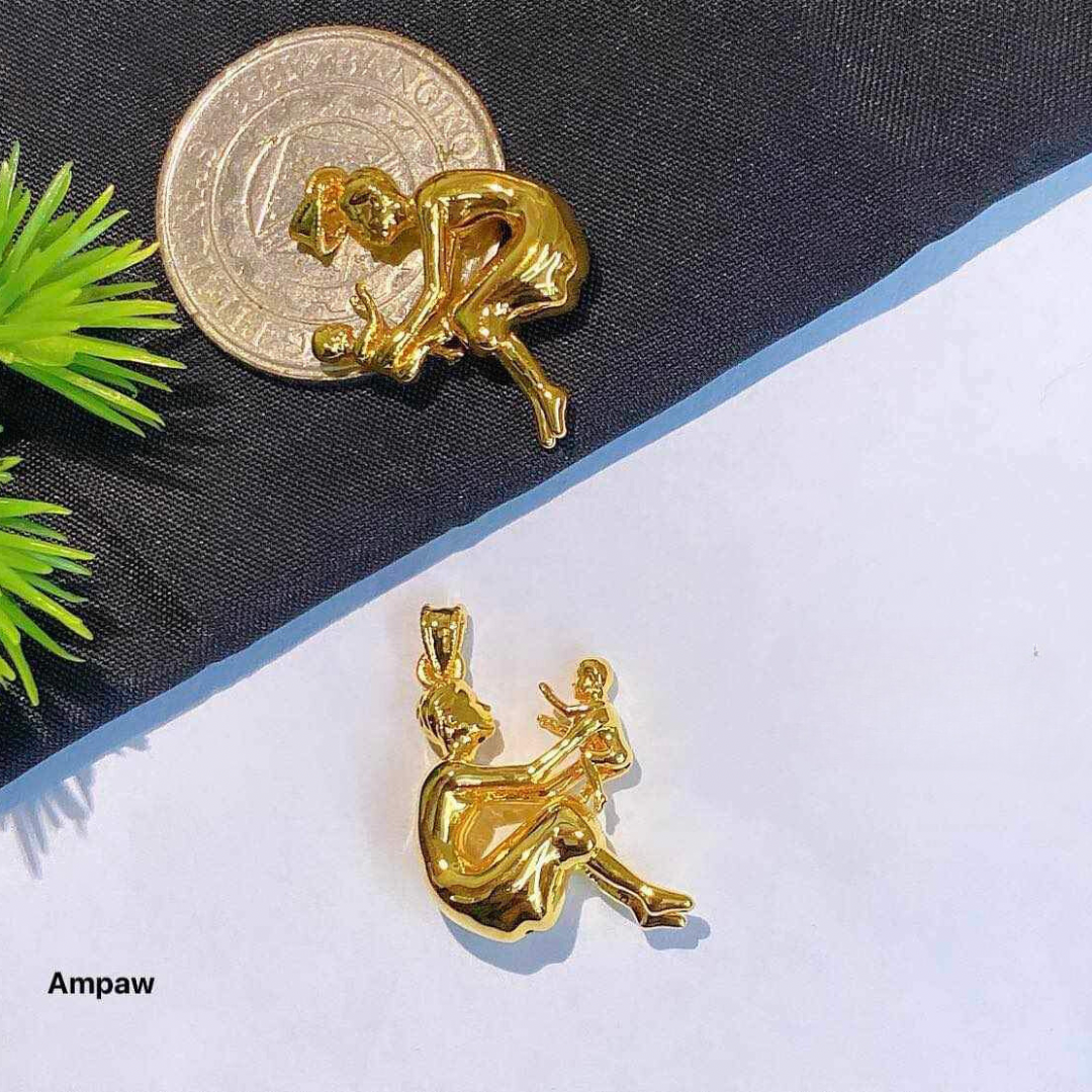 Mother & Child Pendant Ampaw 18k Saudi Gold