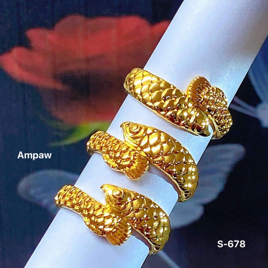 Gold Arwana Ring Ampaw 18k Saudi Gold