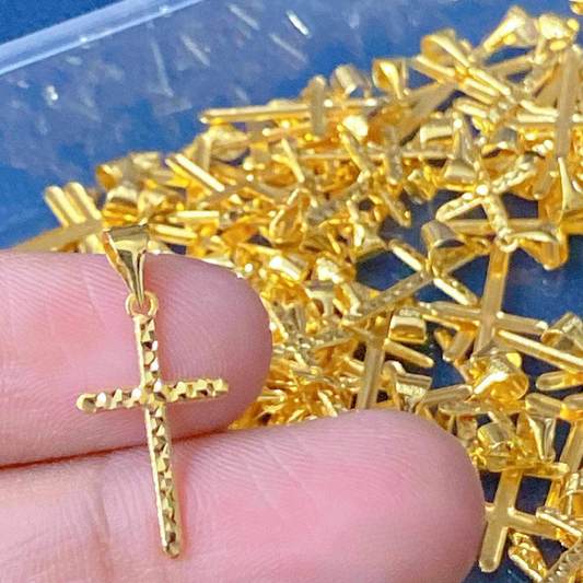 #1 Golden Cross Pendant Solid 18k Saudi Gold