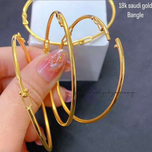 Hardware Bangle Solid 18k Saudi Gold