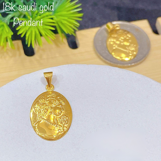 Mother Holding Rose Pendant Only 18k Saudi Gold