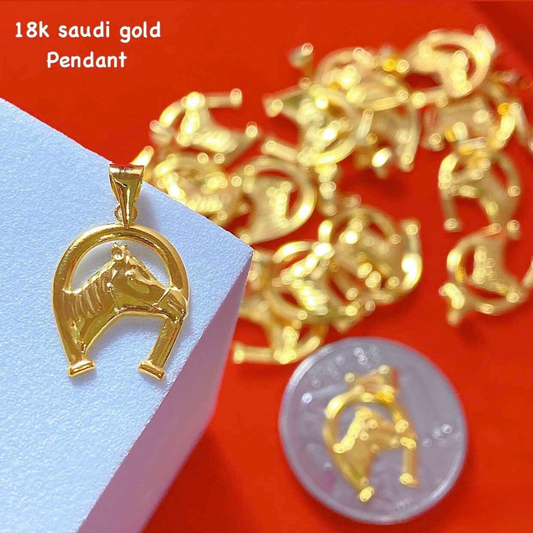 Horse Head Pendant 18k Saudi Gold