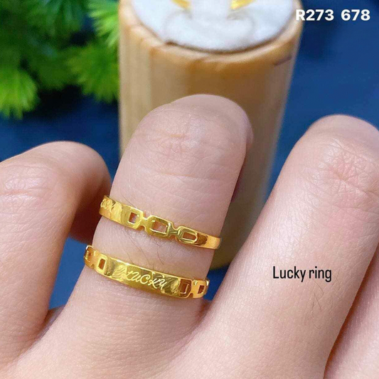 Lucky Ring Solid 18k Saudi Gold