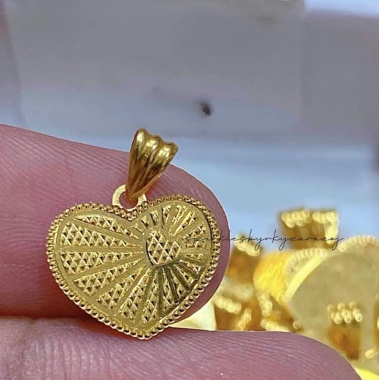 Sinag Heart Pendant Solid 18k Saudi Gold