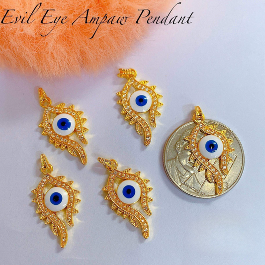 # 2 Evil Eye Ampaw Pendant 18k Saudi Gold