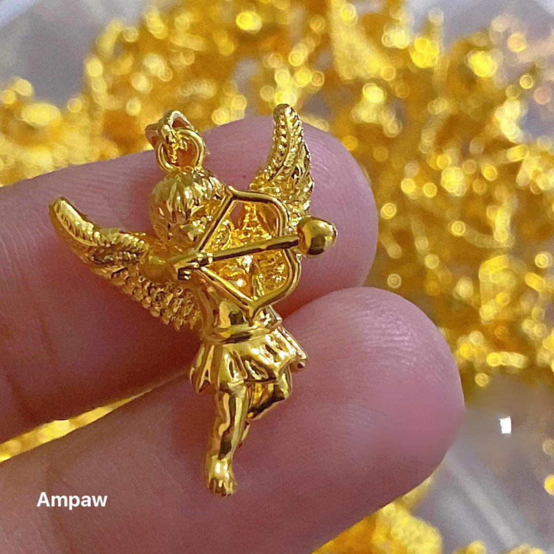 Cupid Angel Pendant Ampaw 18k Saudi Gold