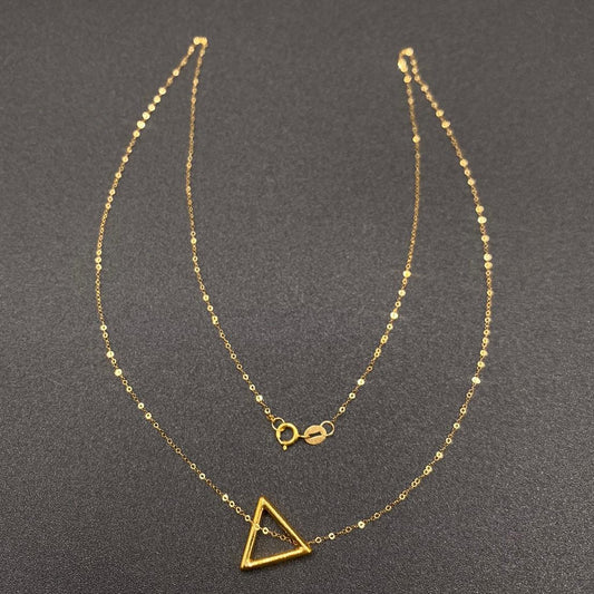 18k Saudi Gold Exclusive Triangle with Tauco Chain | Necklace Pawnable