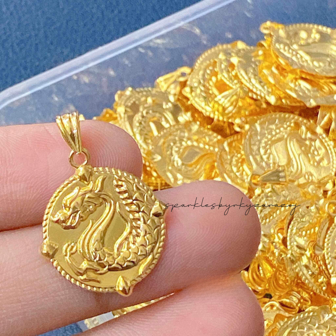 #16 Golden Dragon Pendant Solid 18k Saudi Gold