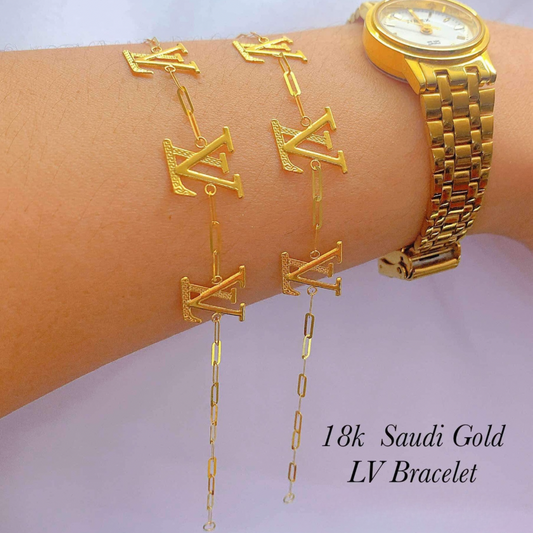 Paperclip LV Bracelet 18k Saudi Gold