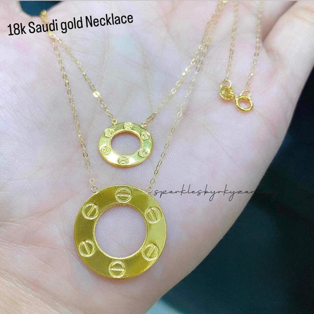 Twin Cartier Necklace Solid 18k Saudi Gold