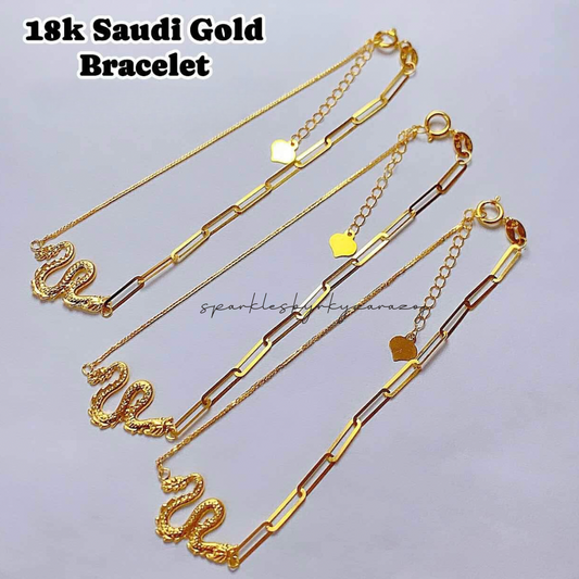 Mini Dragon Bracelet 18k Saudi Gold