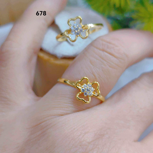 Flower Ring Solid 18k Saudi Gold