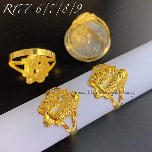 Golden Koi Ring Solid 18k Saudi Gold