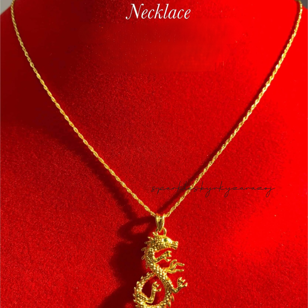 Golden Dragon Pendant Only Ampaw 18k Saudi Gold