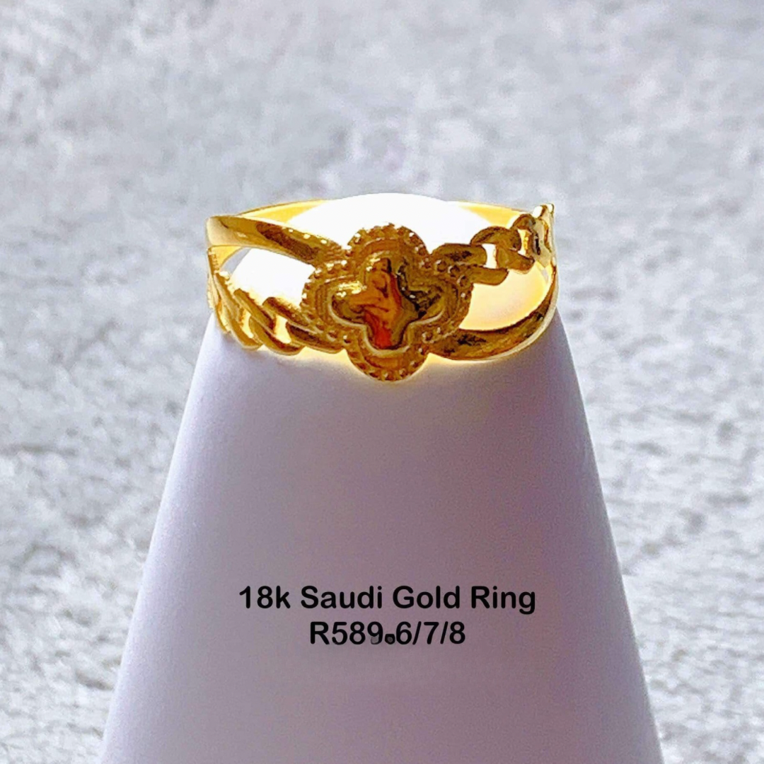 Centered Cross Ring 18k Saudi Gold