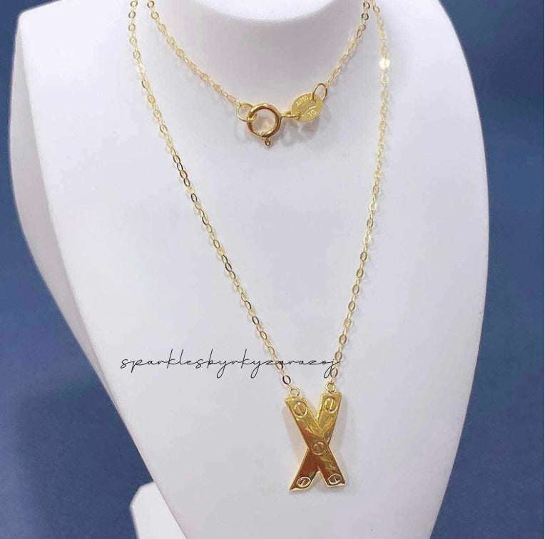 Cartier X style Necklace 18k Saudi Gold Pawnable