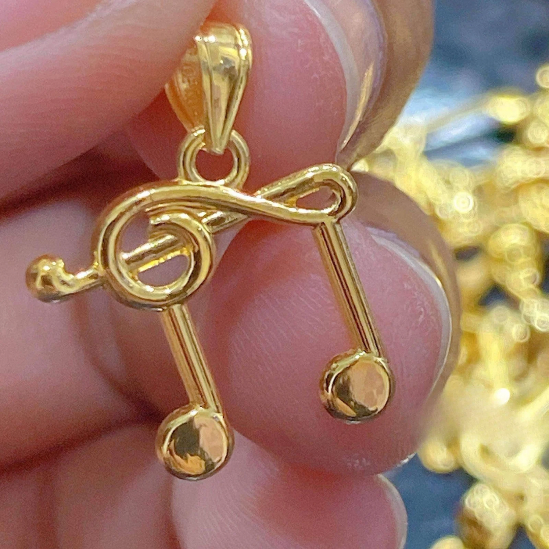 Music Note Pendant 18k Saudi Gold