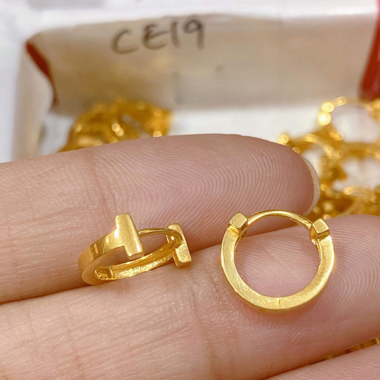 #9 Golden Earrings Solid 18k Saudi Gold