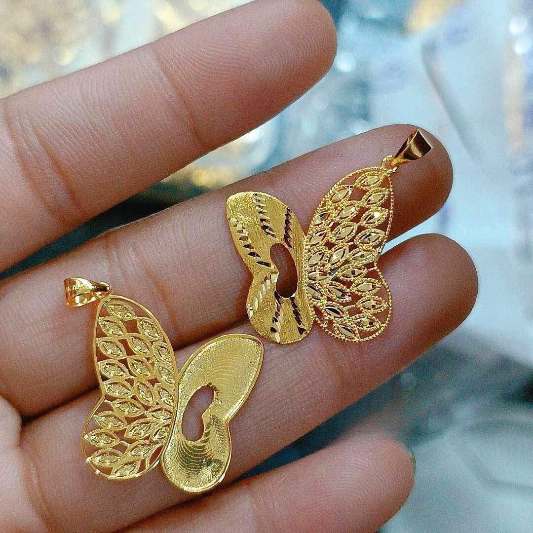 Butterfly Pendant Solid 18k Saudi Gold