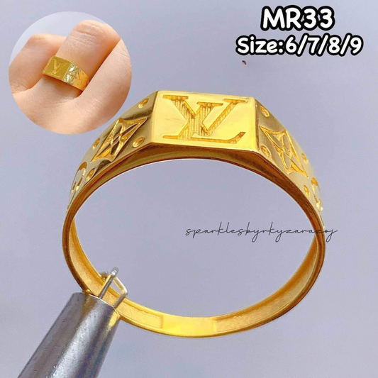 LV Men Rings 18k Saudi Gold