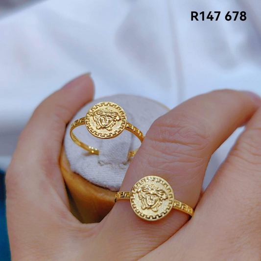 Medusa Head Ring Solid 18k Saudi Gold