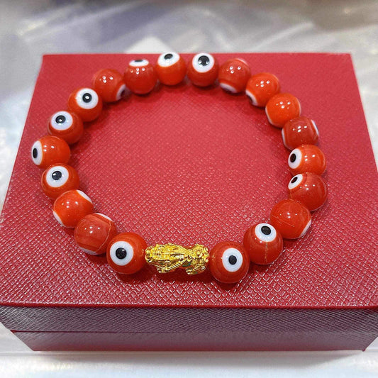 Red Evil Eye Piyao Bracelet Ampaw 24k Saudi Gold