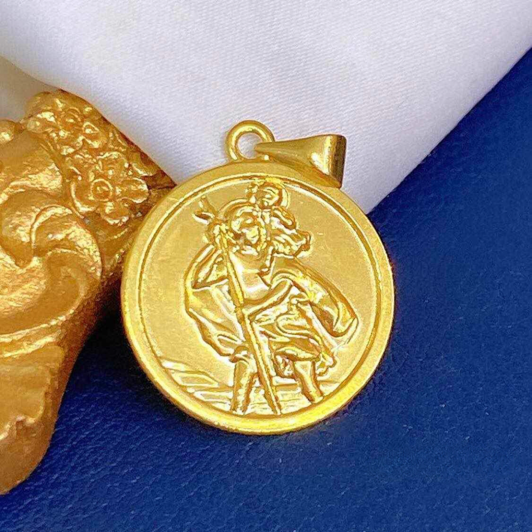 Father & Child Pendant Solid 18k Saudi Gold