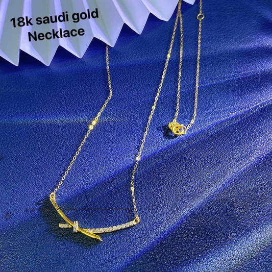 Tauco Chain Necklace Solid 18k Saudi Gold