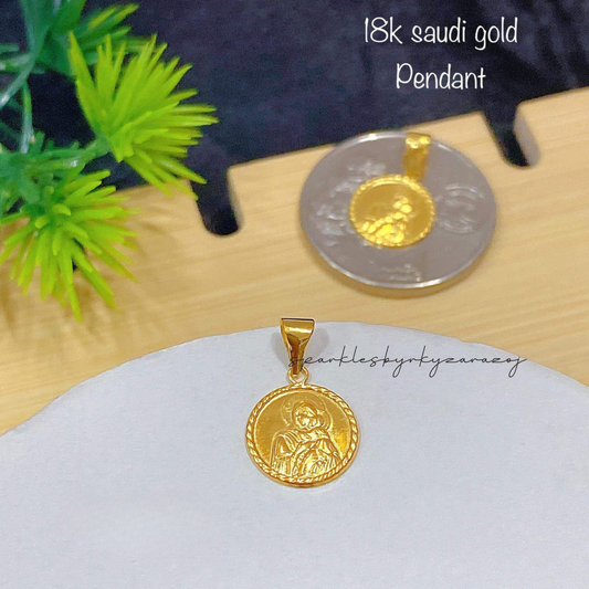 Mother & Child Pendant Only 18k Saudi Gold