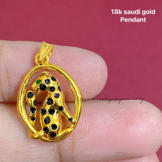 Cheetah Gold Ampaw pendant 18k saudi gold