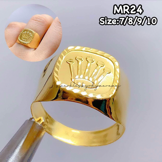 Plain Crown Men Rings 18k Saudi Gold