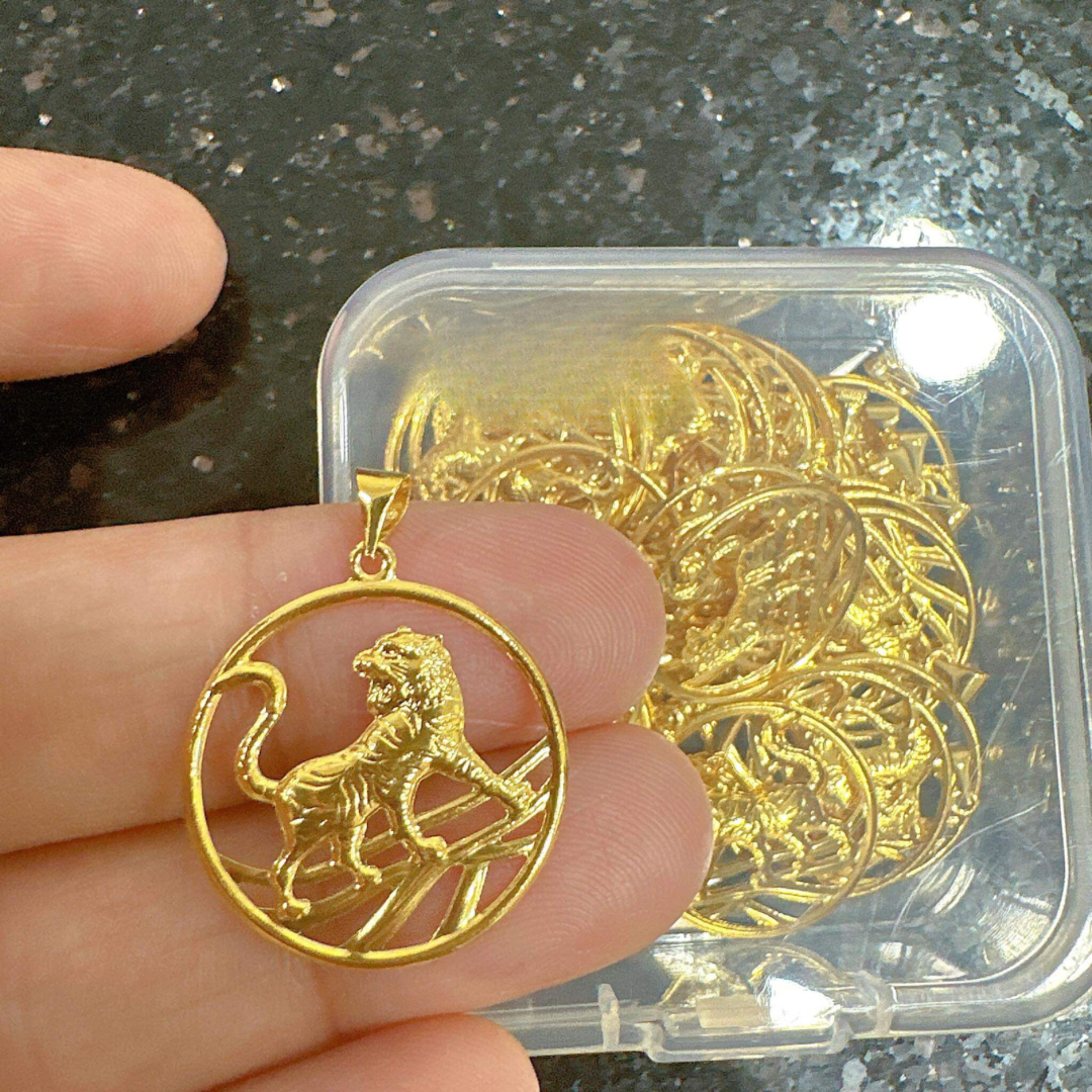 Tiger Pendant Solid 18k Saudi Gold