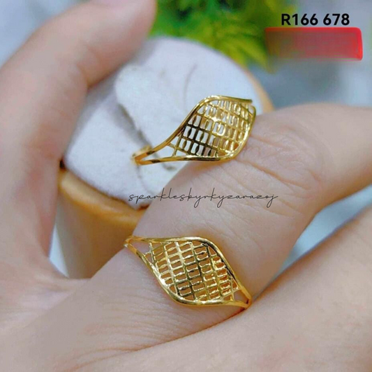 Golden Net Style  Ring 18k Saudi Gold