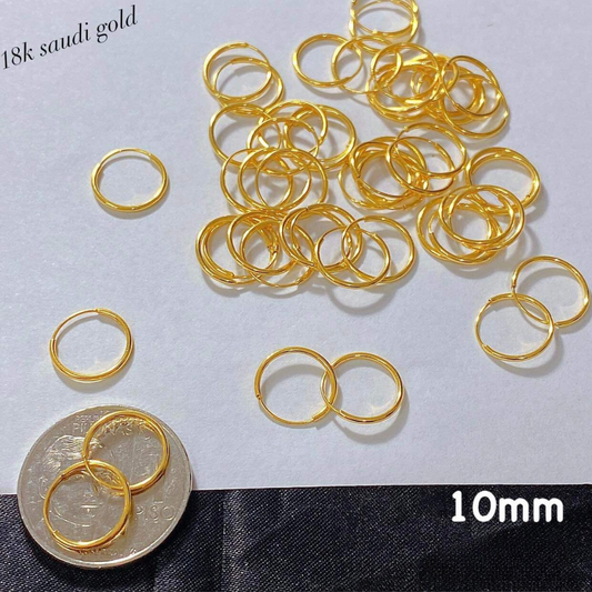 10mm Hoop Earrings 18k Saudi Gold