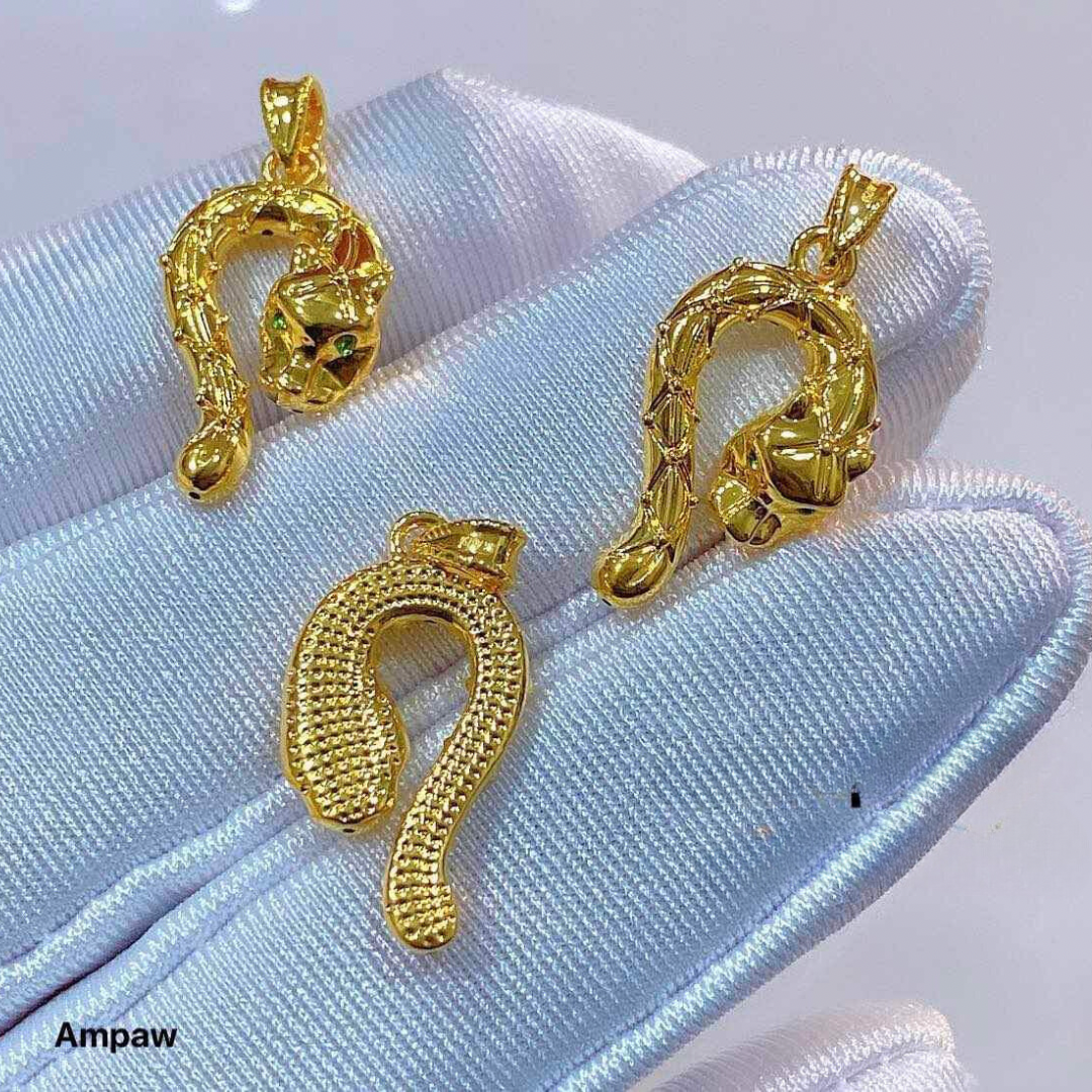 Snake Pendant Ampaw 18k Saudi Gold