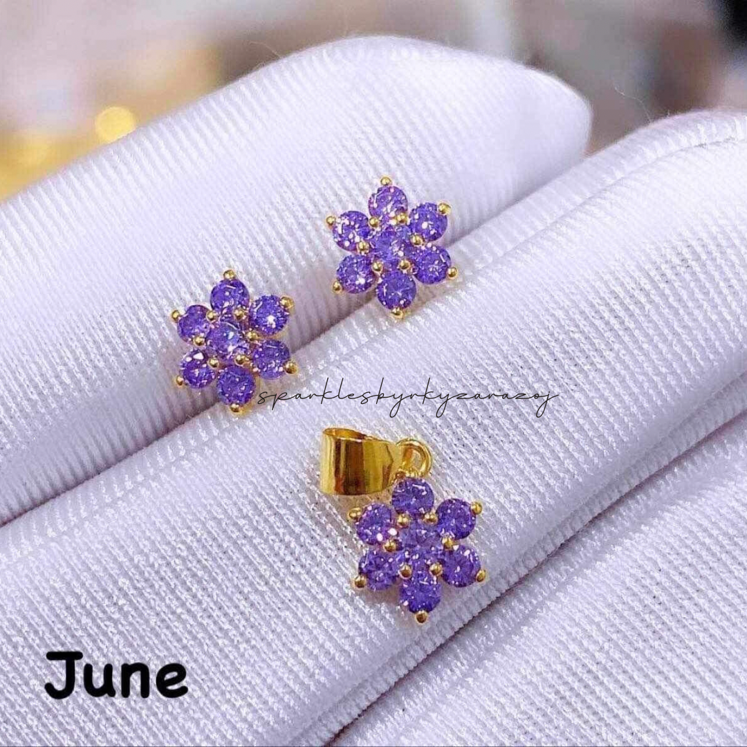 Set June Birthstone Solid 18k Saudi Gold