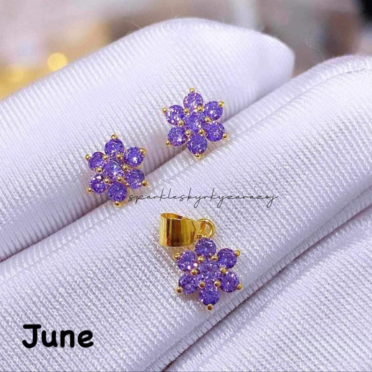 Set June Birthstone Solid 18k Saudi Gold