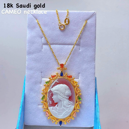 #2 Cameo Necklace 18k Saudi Gold