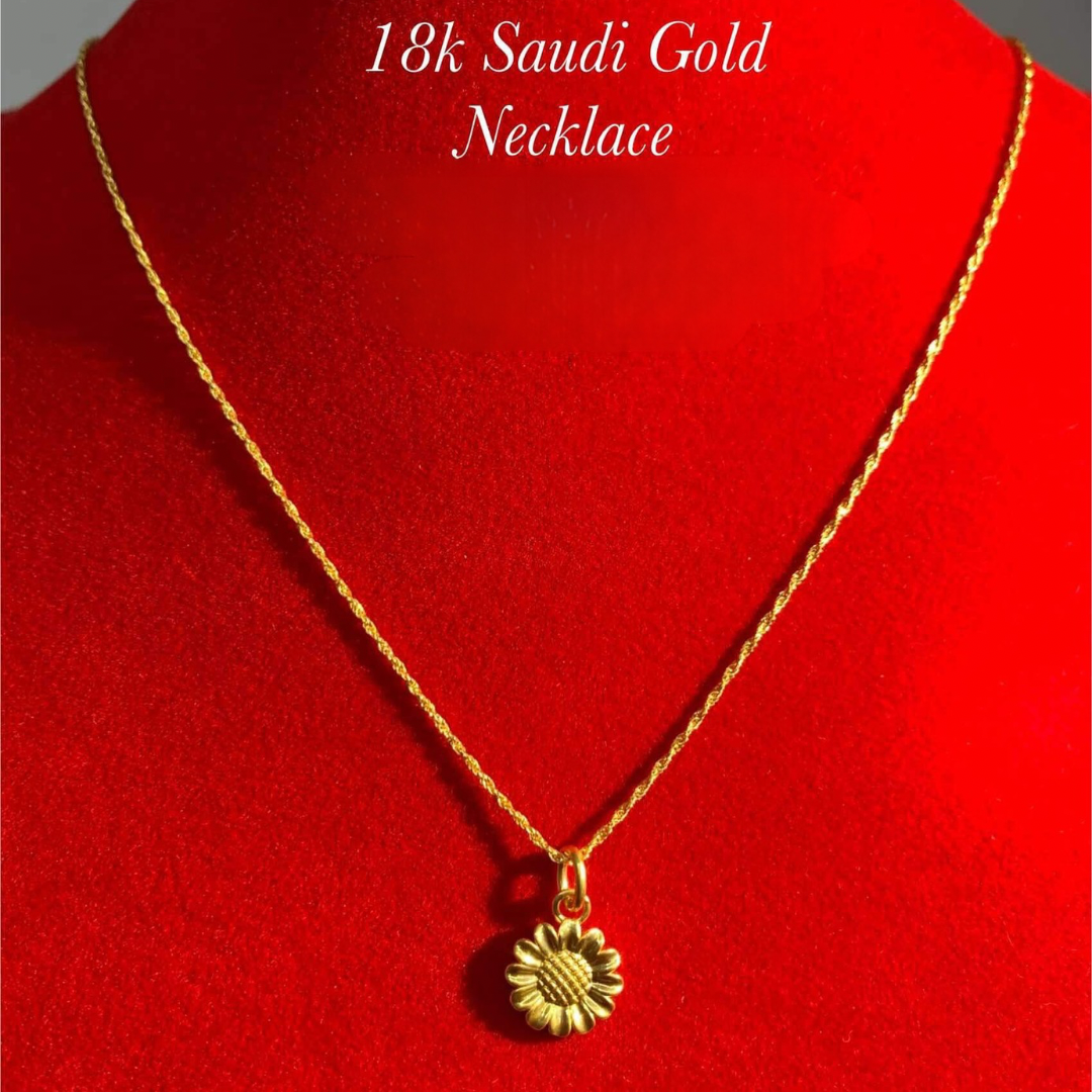 Flower Pendant Only 18k Saudi Gold